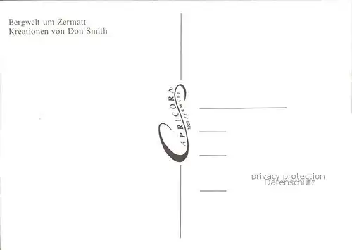 Kuenstlerkarte Don Smith Zermatt Weisshorn  Kat. Kuenstlerkarte