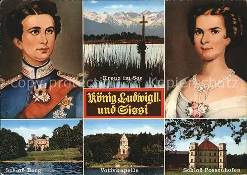 Adel Bayern Koenig Ludwig II. Sissi Votivkapelle Gedenkkreuz Schloss Berg Kat. Koenigshaeuser