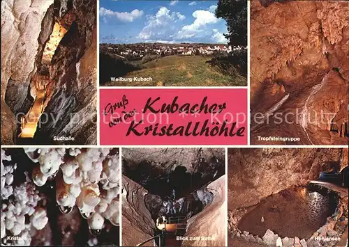 Hoehlen Caves Grottes Kubacher Kristallhoehle Hoehlensee Tropfsteingruppe Kat. Berge