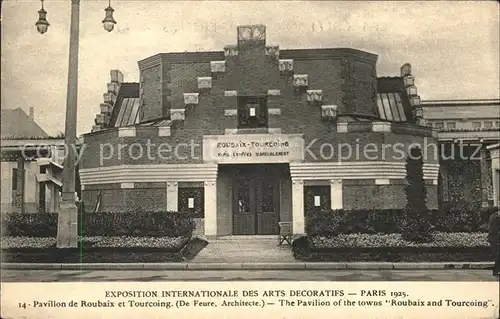 Exposition Arts Decoratifs Paris 1925 Pavillon de Roubaix et Tourcoing /  /