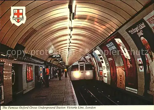 U Bahn Subway Underground Oxford Circus Underground Station Victoria Line London Kat. Bahnen