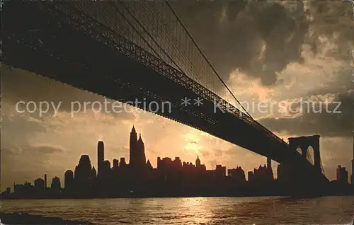 Bruecken Bauwerke Brooklyn Bridge Skyline New York City Kat. Bruecken