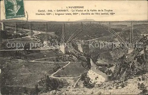Bruecken Bauwerke Viaduc Garabit Vallee de la Truyere Cantal Eisenbahnbruecke Kat. Bruecken