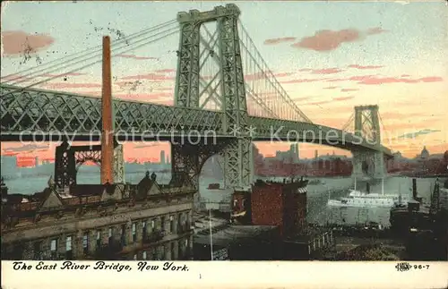 Bruecken Bauwerke East River Bridge New York Kat. Bruecken