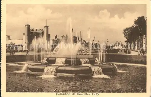 Exposition Bruxelles 1935 Fontaines Brunnen Kat. Expositions