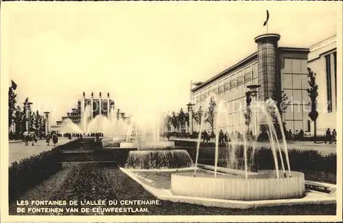 Exposition Bruxelles 1935 Fontaines de l Allee du Centenaire Kat. Expositions