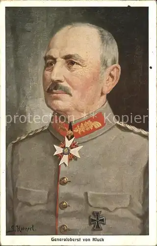 Generaele Generaloberst Alexander von Kluck Kuenstlerkarte Hornert  Kat. Militaria