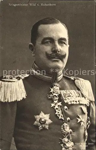 Generaele Kriegsminister Adolf Wild von Hohenborn Orden  Kat. Militaria