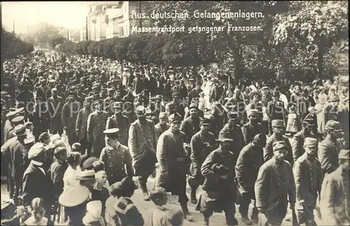 Militaria Kriegsgefangene Aus deutschen Gefangenenlagern Massentransport gefangener Franzoezen WK1