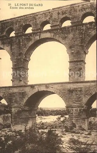 Bruecken Bauwerke Pont du Gard Etude des arches  Kat. Bruecken