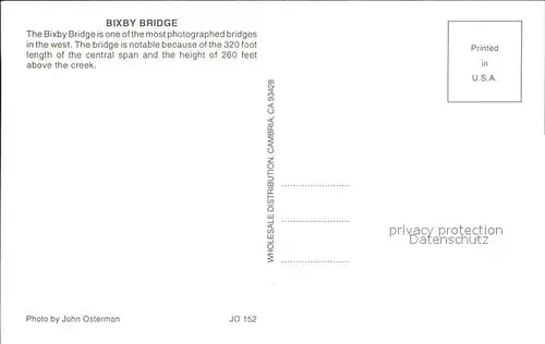 Bruecken Bauwerke Bixby Bridge  Kat. Bruecken