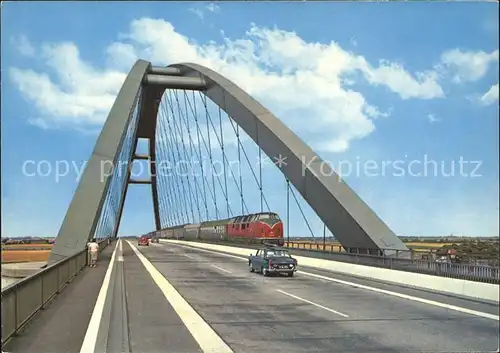 Bruecken Bauwerke Fehmarnsund Bruecke Vogelfluglinie Deutschland Daenemark Eisenbahn Kat. Bruecken