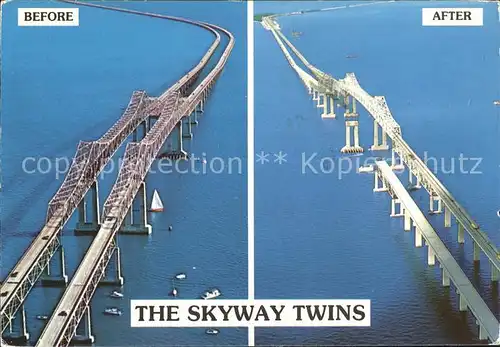Bruecken Bauwerke Skyway Twins Before and After  Kat. Bruecken