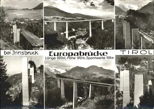 Bruecken Bauwerke Europabruecke Innsbruck Tirol Kat. Bruecken