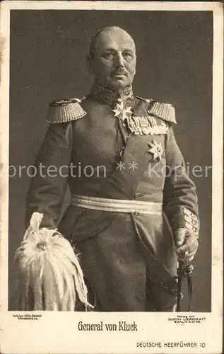 Militaria Generaele Stab Deutschland general von Kluck preussischer Generaloberst und Armeeoberbefehlshaber im Ersten Weltkrieg WK 1 / Militaria /