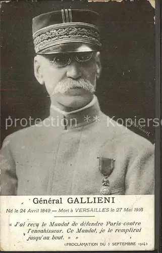 Militaria Generaele Stab Frankreich general Gallieni / Militaria /