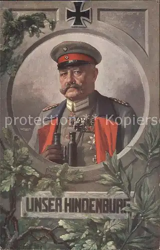 Militaria Generaele Stab Deutschland unser von hindenburg mit feldstecher rotkreuz  / Militaria /