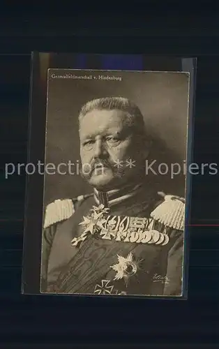 Militaria Generaele Stab Deutschland Generalfeldmarschall v. Hindenburg / Militaria /