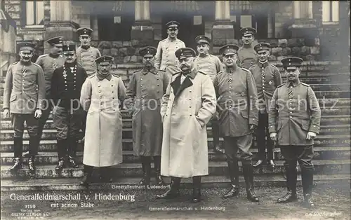 Militaria Generaele Stab Deutschland Generalfeldmarschall v. Hindenburg Generalleutnant Ludendorff gruppenfoto WK 1 / Militaria /