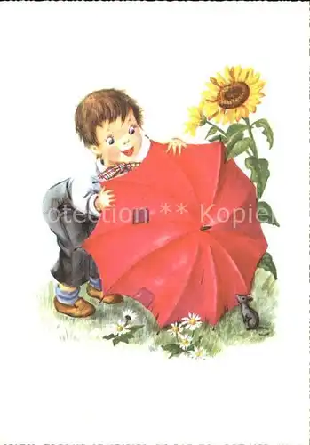 Kinder Child Enfants Regenschirm Sonnenblume Maus Kat. Kinder