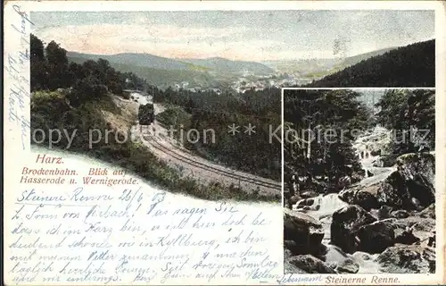 Brockenbahn Blick auf Hasserode Weernigerode Steinerne Renne Kat. Bergbahn