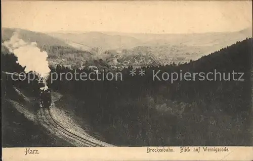 Brockenbahn Blick auf Wernigerode Kat. Bergbahn