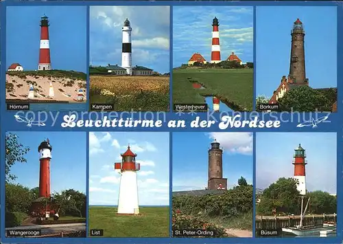 Leuchtturm Lighthouse Nordsee Hoernum Wangerooge Kampen List Buesum Kat. Gebaeude
