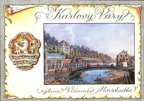 Kuenstlerkarte Vincenc Morstadt Karlovy Vary  Kat. Kuenstlerkarte