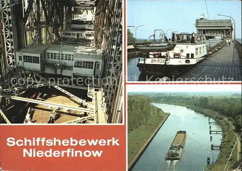 Schiffe Schiffshebewerk Niederfinow Kanalbruecke  Kat. Schiffe
