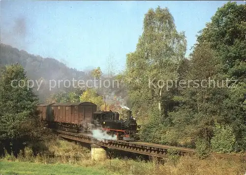 Lokomotive Schmalspurbahn Wolkenstein Joehstadt Pressnitztal Kat. Eisenbahn