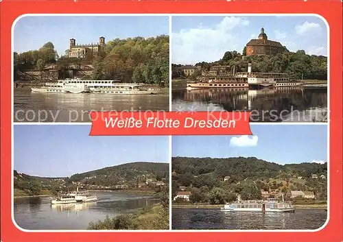 Dampfer Seitenrad Weisse Flotte Dresden Motorschiff Oberelbe Kat. Schiffe