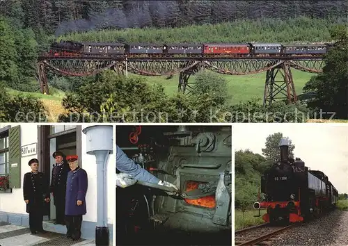 Lokomotive Museumsbahn Wutachtal Biesenbachviadukt Schaffner  Kat. Eisenbahn