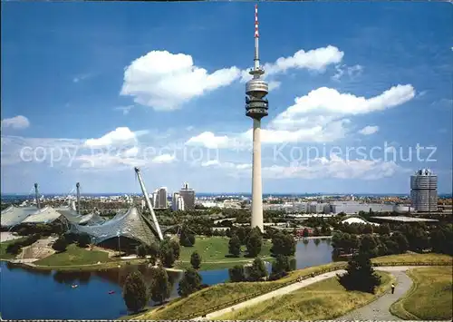 Olympia Olympiaturm Muenchen Olympiagelaende BMW Hochhaus Kat. Sport