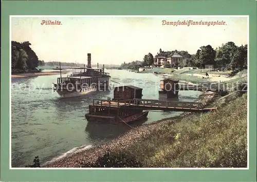 Dampfer Seitenrad Pillnitz Dampfschifflandungsplatz  Kat. Schiffe