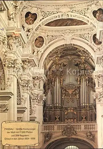 Kirchenorgel Passau Dom St. Stephan Kat. Musik