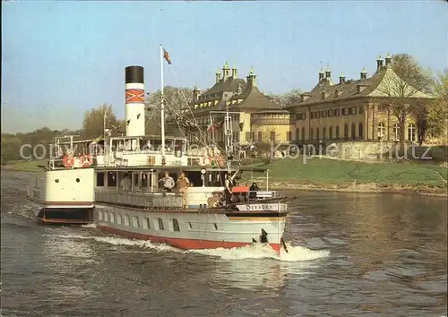 Dampfer Seitenrad Dresden Weisse Flotte Dresden Schloss Pillnitz  Kat. Schiffe