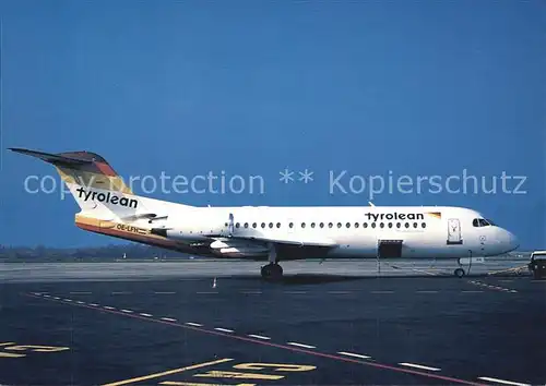 Flugzeuge Zivil Tyrolean Fokker 70 OE LFH cn 11554 Kat. Airplanes Avions