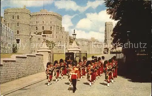 Leibgarde Wache Band Scots Guards Windsor Castle  Kat. Polizei