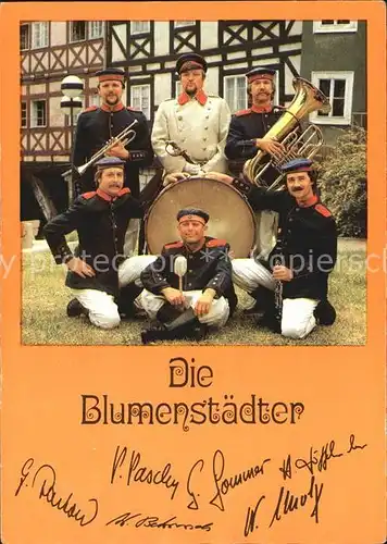 Musikanten Die Blumenstaedter Autogramme Trommel Tuba Trompete  Kat. Musik