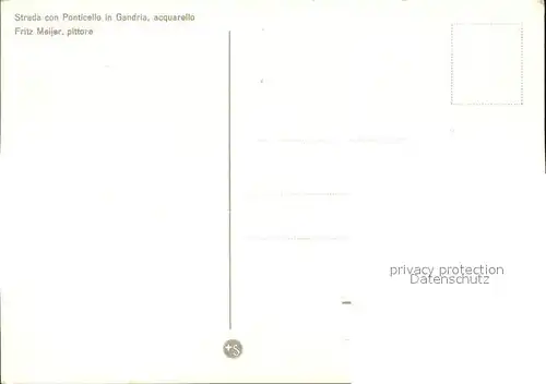 Kuenstlerkarte Fritz Meijer Strada con Porticello Gandria Kat. Kuenstlerkarte