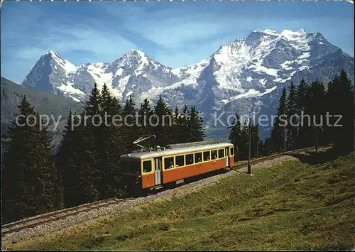 Zahnradbahn Gruetschalp Muerren Eiger Moench Jungfrau  Kat. Bergbahn