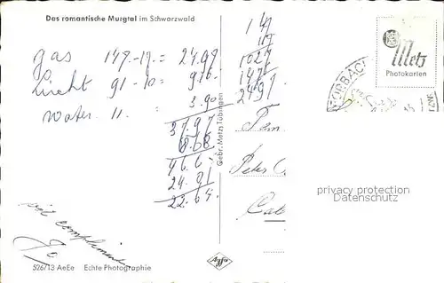 Schwarzwald Murgtal Kat. Regionales