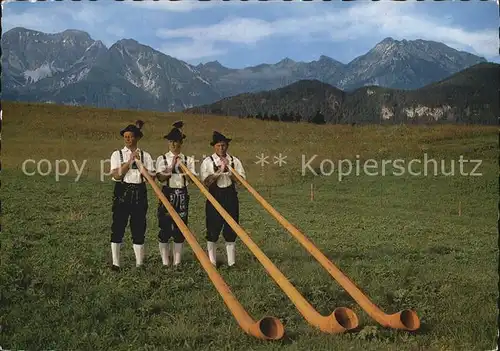 Alphorn Alphornblaeser Trachtenverein D Schlossbergler Hopferau  Kat. Musik