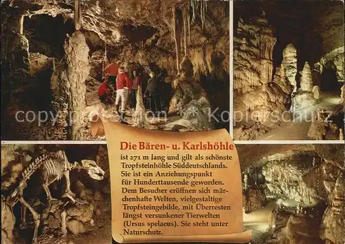 Hoehlen Caves Grottes Baerenhoehle Karlshoehle Erpfingen  Kat. Berge