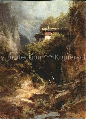 Spitzweg Carl Der Wasserfall Verlag Wiechmann Nr. 2666 Kat. Kuenstlerkarte