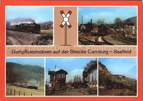 Lokomotive Dampflokomotiven Strecke Camburg Saalfeld  Kat. Eisenbahn