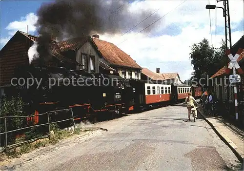 Lokomotive Harzquer  und Brockenbahn Station Kirchstrasse Wernigerode  Kat. Eisenbahn
