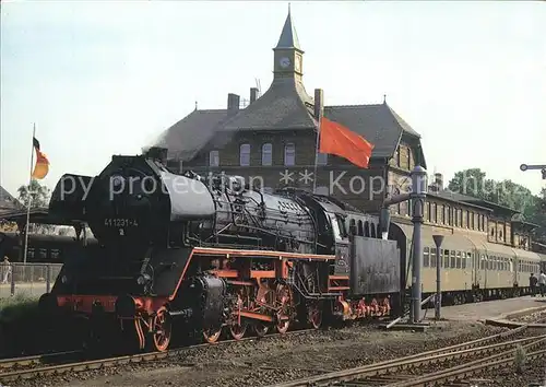 Lokomotive Einheitsgueterzuglokomotive 411231 4 Bahnhof Gusten  Kat. Eisenbahn