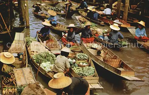 Handlung Floating Markets Damnonsaduok Rajburi Province Thailand  Kat. Handel