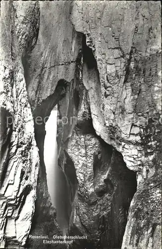 Hoehlen Caves Grottes Rosenlaui Gletscherschlucht Elephantenkopf  Kat. Berge